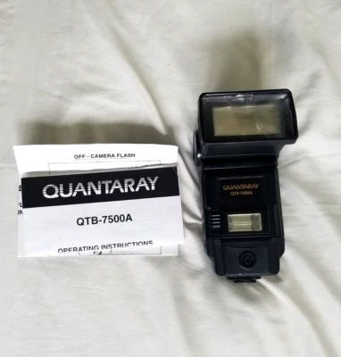 QUANTARAY QTB-7500A CAMERA FLASH with Module for CANON Shoe Mount VTG - Image 1 of 4