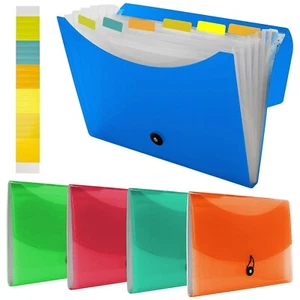 5 Pack 7 Pocket Expanding File Folder with Colored Tabs, A4 Letter Size Accor... - Picture 1 of 10