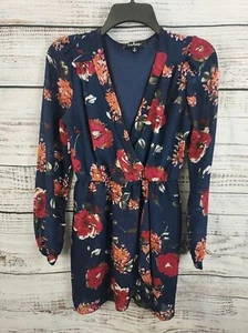Vestido Lulus Mujer Pequeño Azul Marino Bonito Pretendiente Estampado Floral Cuello en V - Imagen 1 de 10