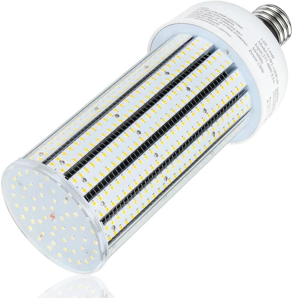 6000K LED Corn Light E39 120W Commercial Garage Warehouse Lamp Fixture Bulb 480V - Image 1 of 4