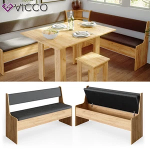 Banco de almacenamiento vicco 137cm banco de cocina de roble arena para mesa - Imagen 1 de 7