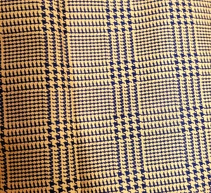 Cotton Brown Houndstooth Plaid Checked Joan Kessler Remnant Fabric 45x90" - Picture 1 of 4