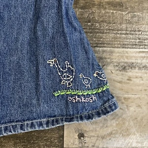 Vintage Oshkosh B’gosh Baby Mädchen Kleidung Größe 6-9M Denim blau Jeans Overall Kleid - Bild 1 von 6