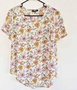Top blusa donna Premise multicolore stampa floreale manica corta taglia XS - Foto 1 di 6