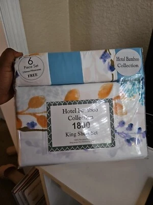 Hotel Bamboo Collection  King Sheet Set 6 Pcs Set 2 Bonus Pillowcases - Image 1 of 4