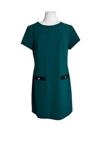 Tommy Hilfiger grünes Etuikleid Damen Größe 10 Karriere Stretch Kurzarm - Bild 1 von 7