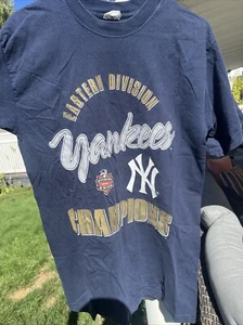 NY Yankees 1996 Eastern Division Baseball Champions Vintage T-Shirt Men's Large! - Picture 1 of 9