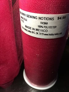 2 Pack Craft Tulle Pink Fuchsia  6"x25 Yards Holiday/Wedding/Craft/Sewing - Picture 1 of 3