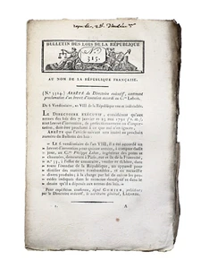 13 Weinlese Jahr VIII Städtische Gewährung an Rennes Armee des Ostens Direktorium - Bild 1 von 9