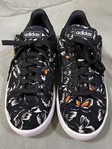 Adidas Women's Size 8 Black Canvas Sneakers Skate Shoes Butterflies 28Y001 - Picture 1 of 8