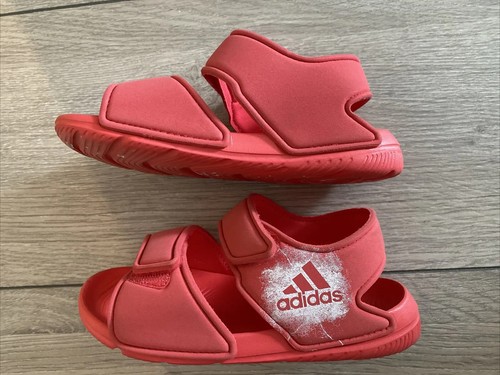 Sandali estivi da spiaggia Adidas rosso bianco taglia UK 11 neonato EU 29