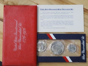 1976 s U.S. 40% SILVER 3 PIECE BICENTENNIAL MINT SET OGP - FREE SHIPPING! - Picture 1 of 1
