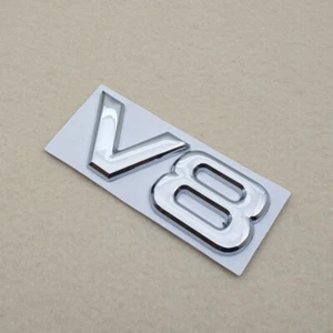 Chrome Metal V8 Engine Logo Emblem Turbo Sport Decal Auto Badge 3D Sticker - Bild 1 von 7