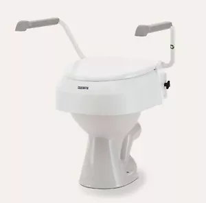 Invacare Aquatec 900 2" 4" or 6" Raised Toilet Seat with Arms and Lid - Picture 1 of 2