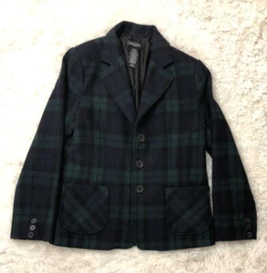 Lord And Taylor 8 Petite Tartan Karo Blazer Knopf Grün Blau Wollmischung - Bild 1 von 6