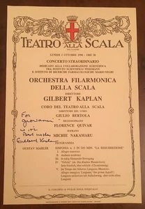 Locandina autografa di Gilbert Kaplan - Foto 1 di 1