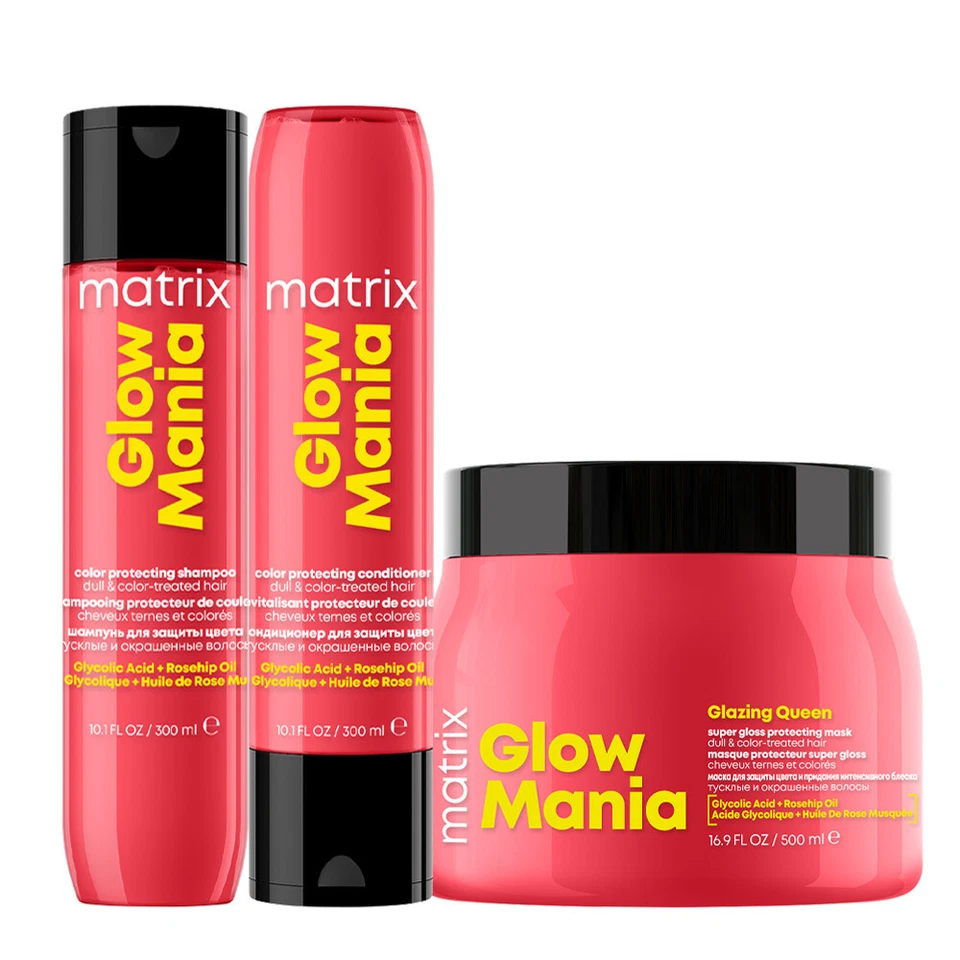 Matrix Haircare Glow Mania Shampoo 300ml Conditioner 300ml Mask 500ml - Bild 1 von 1
