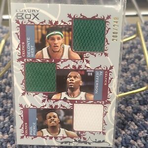 2007 Luxury Box Triple Patch Boston Celtics West, Jefferson, And Pierce #d /249