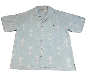 Camisa para hombre Paradise Cove 2XL azul 100 % seda manga palmera - Imagen 1 de 17