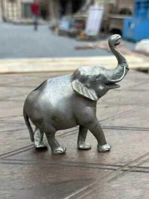 古董老式黄铜手工锻造大象雕塑人偶 — 第 1/4 张图片