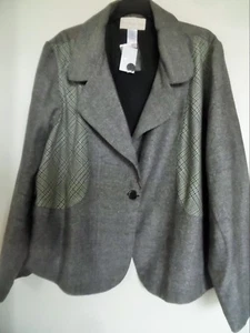NWT Monroe And Maine Gray Blazer Jacket Size 24W - Picture 1 of 3
