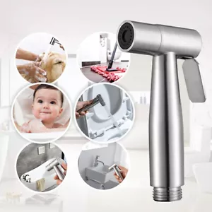 Hand Held Toilet Bidet Sprayer Stainless Steel Faucet Spray Gun Shower Hose Kit - Picture 1 of 21
