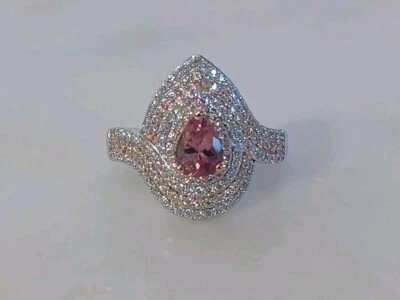 Women's Ring Size 6 Premium Morro Redondo Pink Tourmaline Moissanite Vermell RG - Image 1 of 4