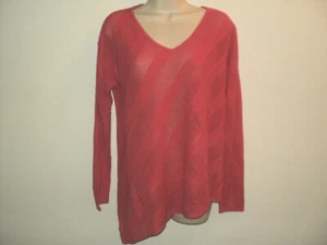 Dana Buchman Pullover Pulli Gr. Large lachs asymmetrischer Saum Langarm - Bild 1 von 7