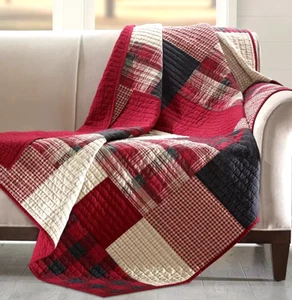 Woolrich Patchwork Sunset Cotton Quilted Throw 50" x 70" - Picture 1 of 3