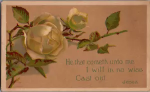 Vintage Religous Victorian Trading Card White Rose - Bild 1 von 2