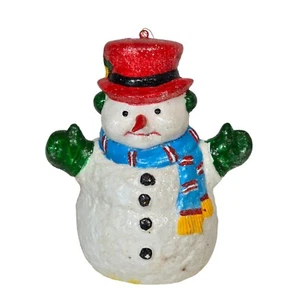 Large Snowman Blow Mold Ornament Plastic Sparkle Christmas Decoration Holiday - Picture 1 of 9