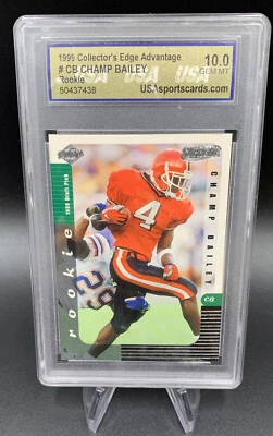 Cartões esportivos 99 Collector's Edge Champ Bailey #132 Rookie Supreme RC EUA 10 GMt - Imagem 1 de 2
