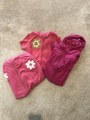 Gymboree 3 Girls Swim Coverups Dresses Pink Hooded Towel Size 10-12 - image 1 of 4