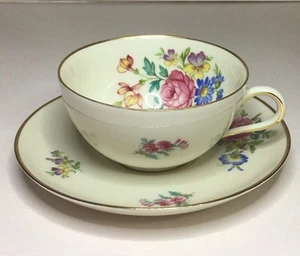 Hutschenreuther Annabella Cup And Saucer Floral Pattern Gold Trim Germany Vtg - Picture 1 of 24