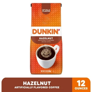 Dunkin' Hazelnut Flavored Ground Coffee, 12 Ounce - Picture 1 of 6