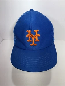 Vintage New York Mets bestickt klassisch Snapback blau Kappe Netz Truckermütze #2 - Bild 1 von 23