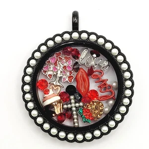 Origami Owl Round Twist Crystal Living Locket Pendant Cross Love Floating Charms - Picture 1 of 16