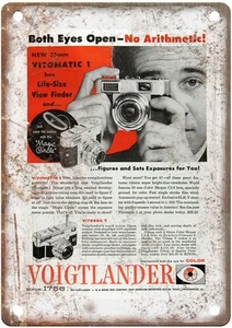 1958 Voigtlander Vintage Film Camera Advertisement Retro Look Metal Sign C1804 - Picture 1 of 2