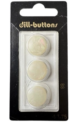Buttons Ivory Iridescent 5/8" Faux Opal Round Shank 3-Pk Vntg Dill 88 Germany - Image 1 of 4