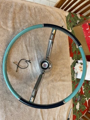 1960 CADILLAC STEERING WHEEL 2 TONE BLUE GM OEM VERY NICE *COMPLETE* - image 1 of 4