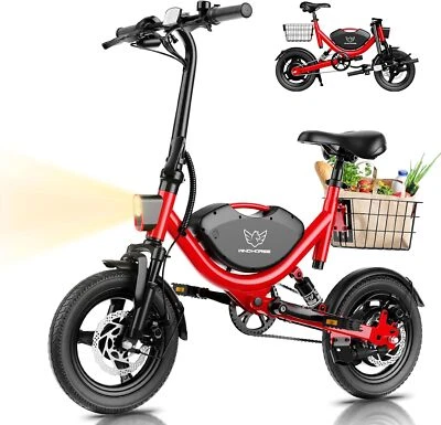 Scooter Eléctrico 500W para Adultos Plegable Bicicleta Eléctrica con Cesta de Transporte Ciclomotores Foto 1 de 4