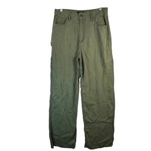 Kut Sienna High Rise Wide Leg Pants Sz 2 Olive Carpenter Coastalcore Resort Chic - Picture 1 of 10