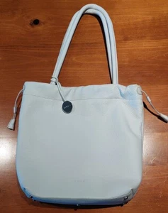 FURLA white pebbled leather drawstring handbag - Picture 1 of 8