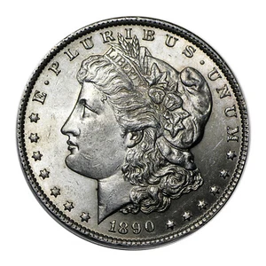 1890 S Morgan Silver Dollar $1 Brilliant Uncirculated BU 90% Silver - Picture 1 of 2