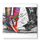 sneaker love couple, nike, adidas,puma style - Leinwand 40x40cm