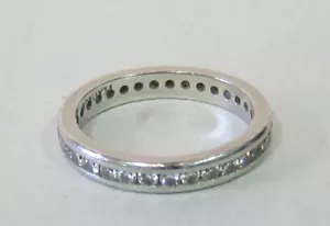 Vintage 20th Century Woman's Diamond & Platinum Eternity Band - Picture 1 of 4