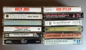 Vintage 12 ROCK POP CASSETTE TAPES 60's to 80's- Joel/Reed/Orbison/Winwood/Dylan - Picture 1 of 2