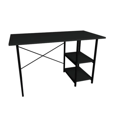 Scrivania Stile Industrial 120x60x72 Con Ripiani Laterali Adam Antracite - Immagine 1 di 4