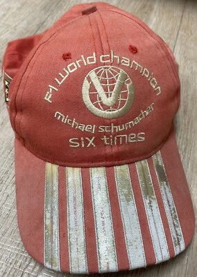 F1 CAMPEÓN DEL MUNDO SEIS VECES SOMBRERO MICHAEL SCHUMACHER FERARRI GORRA ALGODÓN ROJO DE COLECCIÓN Foto 1 de 4