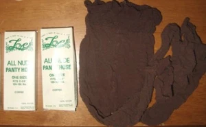 Pantimedias Love All Nude vintage raras para mujer café 100-150 libras - Imagen 1 de 3